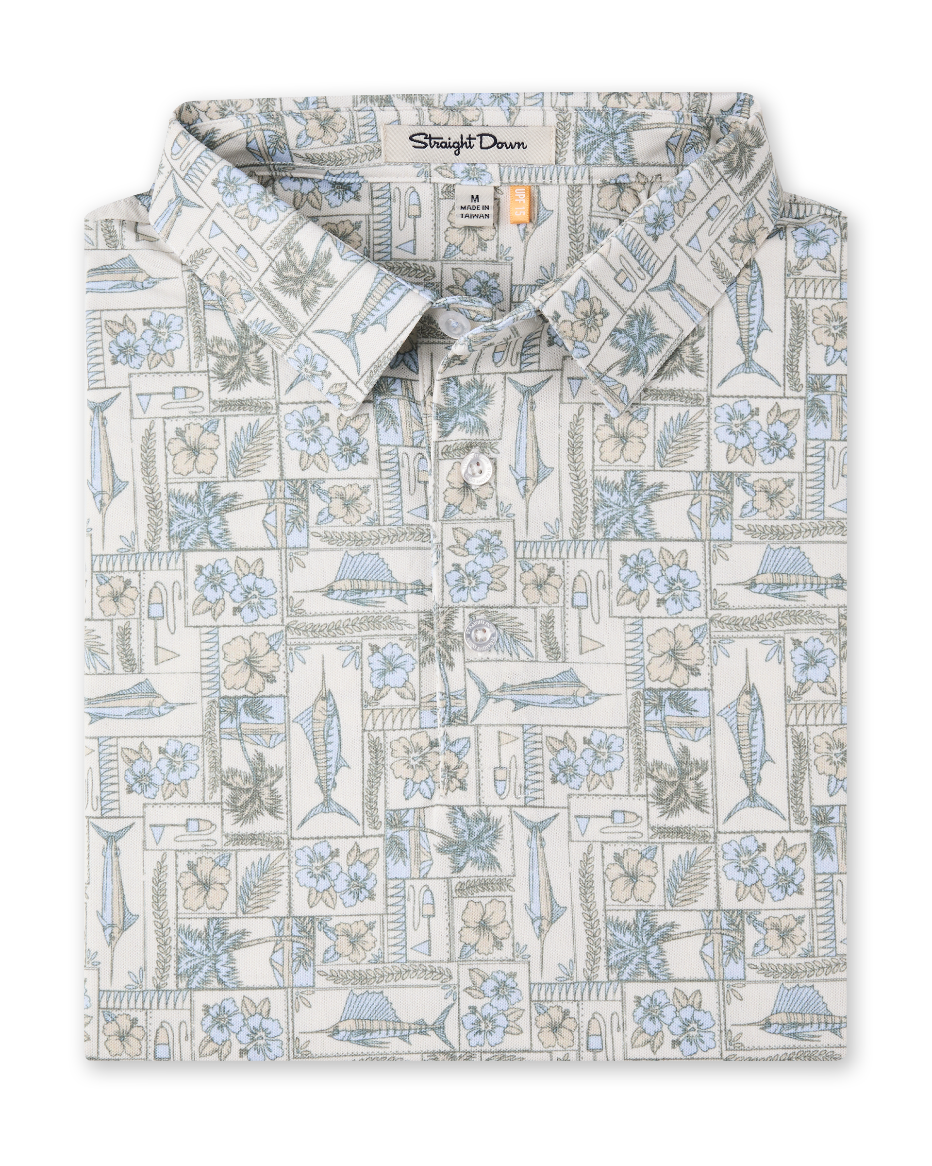 Straight Down Sam's Seafood Polo - Cream
