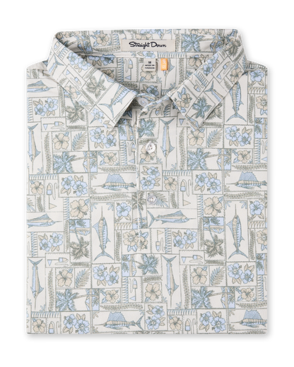 Straight Down Sam's Seafood Polo - Cream
