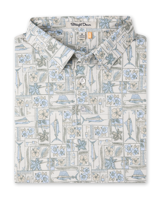 Straight Down Sam's Seafood Polo - Cream