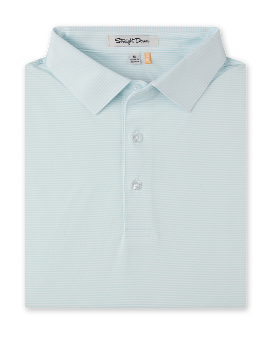 Straight Down Peninsula Stripe Polo - Sea Spray